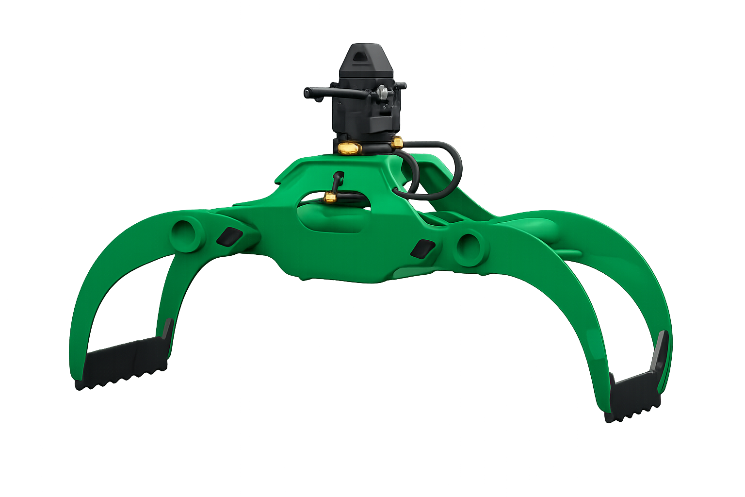 Green grapple tool with hydraulic rotator