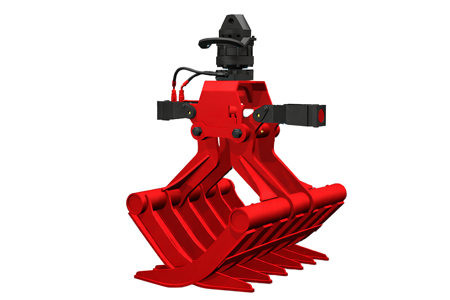 Red grapple attachment for heavy machinery-1-1