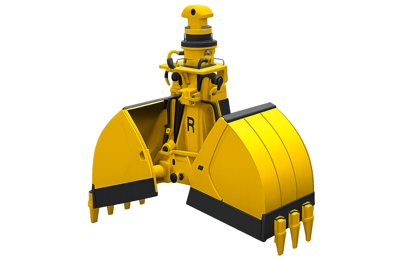 Yellow hydraulic grapple attachment design (1)
