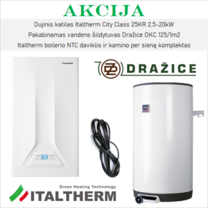 Akcijinis Italtherm ir Dražice šildymo įrangos komplektas