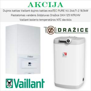 Akcijinis Vaillant ir Dražice šildymo įrangos komplektas